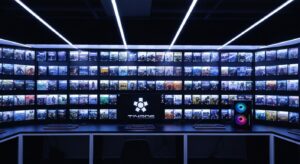 Estante com diversos jogos de PC em promoção na Steam.