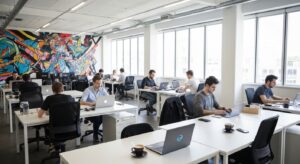 Escritório da Bluepoint Games vazio após o anúncio de fechamento.